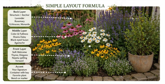 Simple Layout Formula: How to Build a Beautiful Low-Maintenance Garden That Feels Welcoming