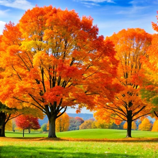 sugar maple tree in autumn