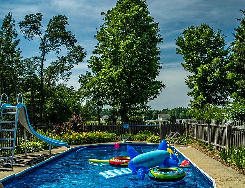 Family Backyard Pool Landscape